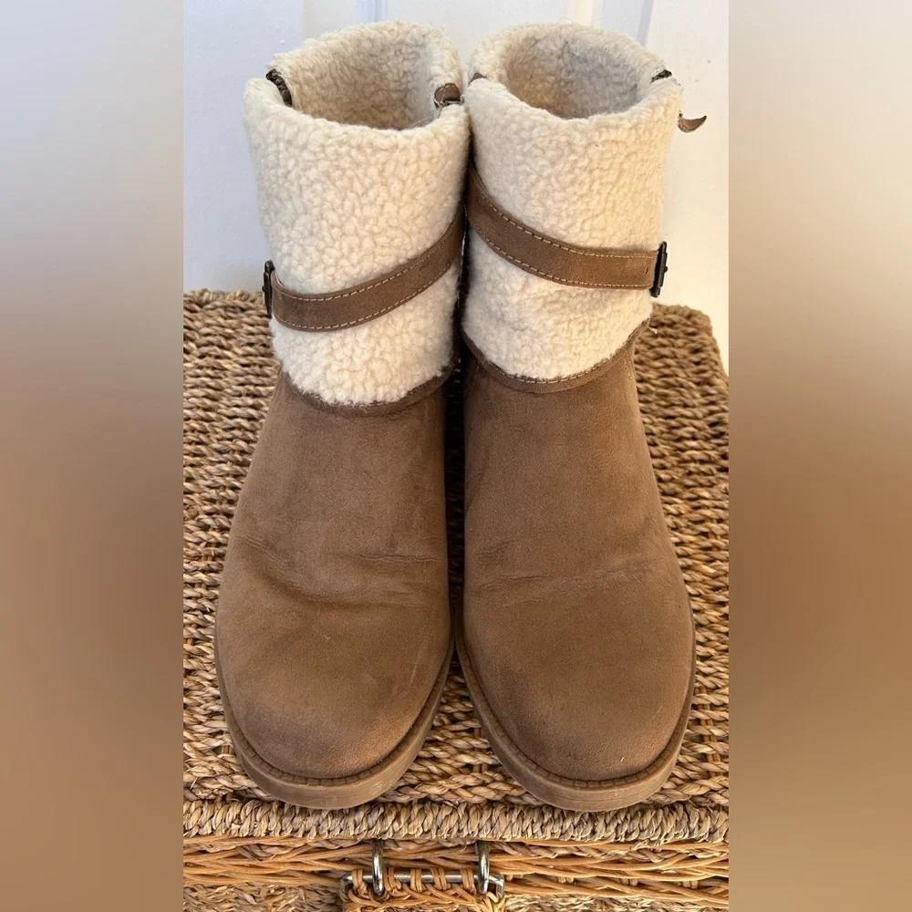 Liz Claiborne Ankle‎ Boots Faux Fur Side Zip 10M